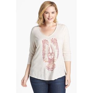 Lucky Brand Studded Owl Top 3X